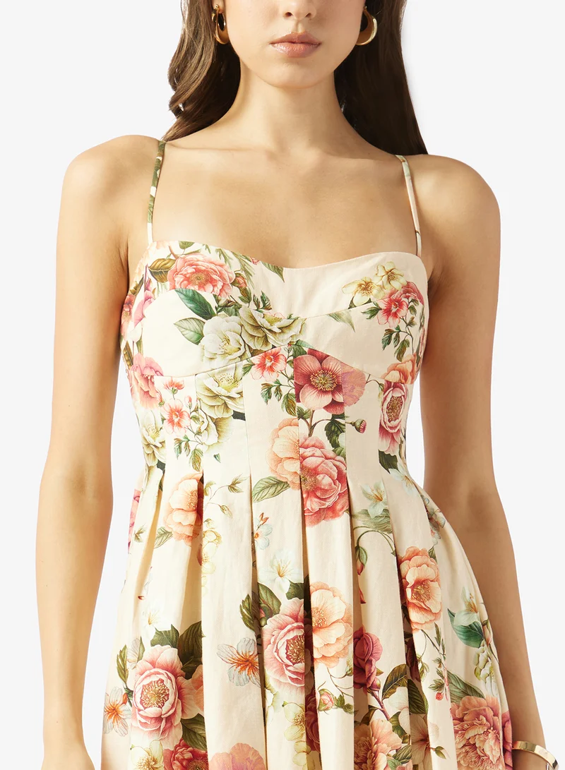 GUESS  Printed Strappy Sweetheart Neck Dress for Women | Best Price UAE