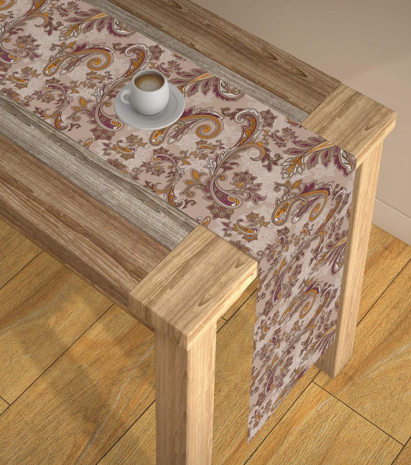 AEROHAVEN™ Abstract Multicolour HD Digital Modern 6 Seater Table Runner Cloth Cover - TR11 - (Brown, 13 x 72 Inch) - Image 1