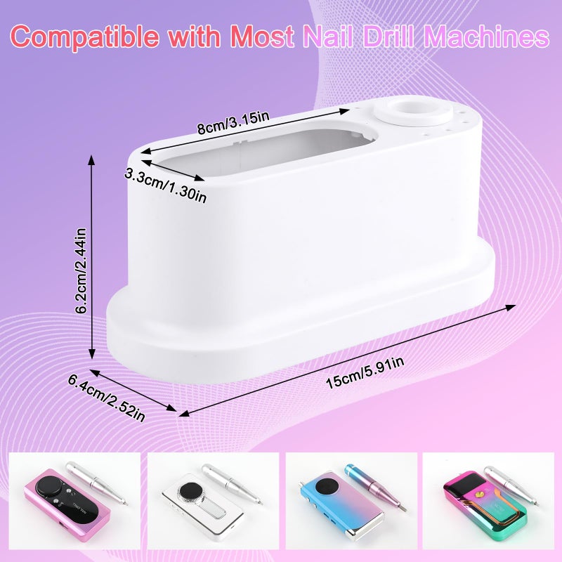 ANGNYA Nail Drill Machine Holder, 8 Holes Nail Drill Bit Holder, Nail Efile Stand and Organizer Storage Box Case(Not Including Efile & Bits) - Image 4