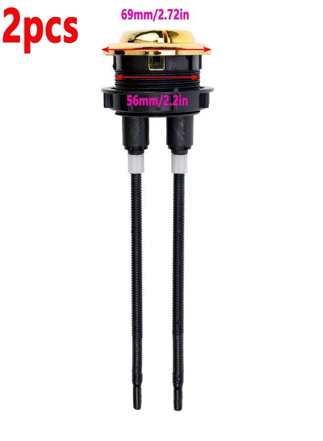 Antrader Toilet Tank Buttons,Dual Flush Toilet Push Button 58mm Thread Diameter,Gold,2Pcs - Image 2