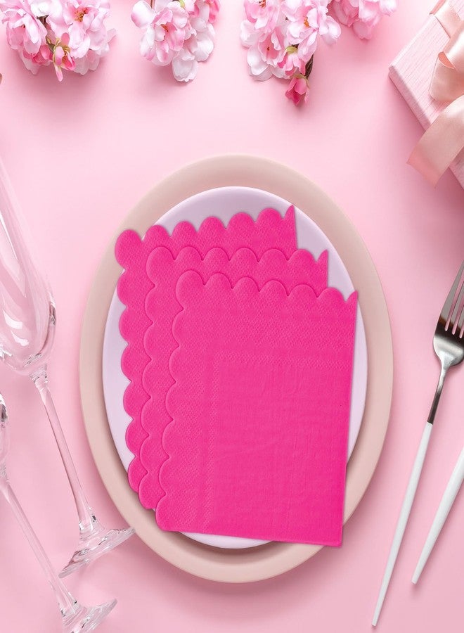 وولاين مجموعة مناديل كوكتيل من والين، 100 قطعة، لون وردي فاقع، مناديل ورقية سميكة للاستخدام مرة واحدة، مناسبة لحفلات العشاء والحلويات والمشروبات، مقاس 5 × 5 بوصة - Image 5