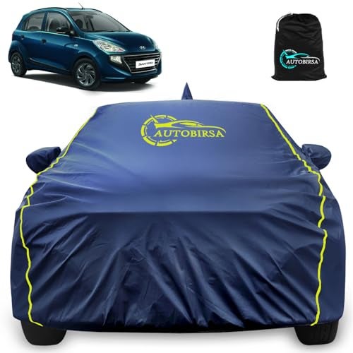 Autobirsa Waterproof Car Body Cover for Hyundai SANTRO New 100% All Weather Proof with Mirror & Antenna Packet & Full Bottom Elistic, Triple Stitching with 100% Nail Proof Cover Navy Blue - Image 1