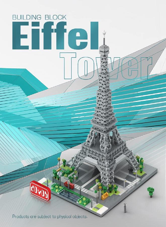 dOvOb Architecture Eiffel Tower Micro Blocks Set, 3369 Pieces Mini Bricks 3D Puzzle Toy, Gift for Adults and Kids - Image 2