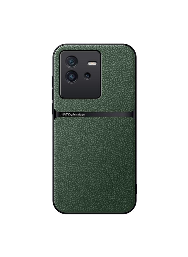 The Bros Case For vivo iQOO Neo6 / iQOO Neo6 SE Litchi Leather Magnetic Full Coverage Shockproof Phone Case