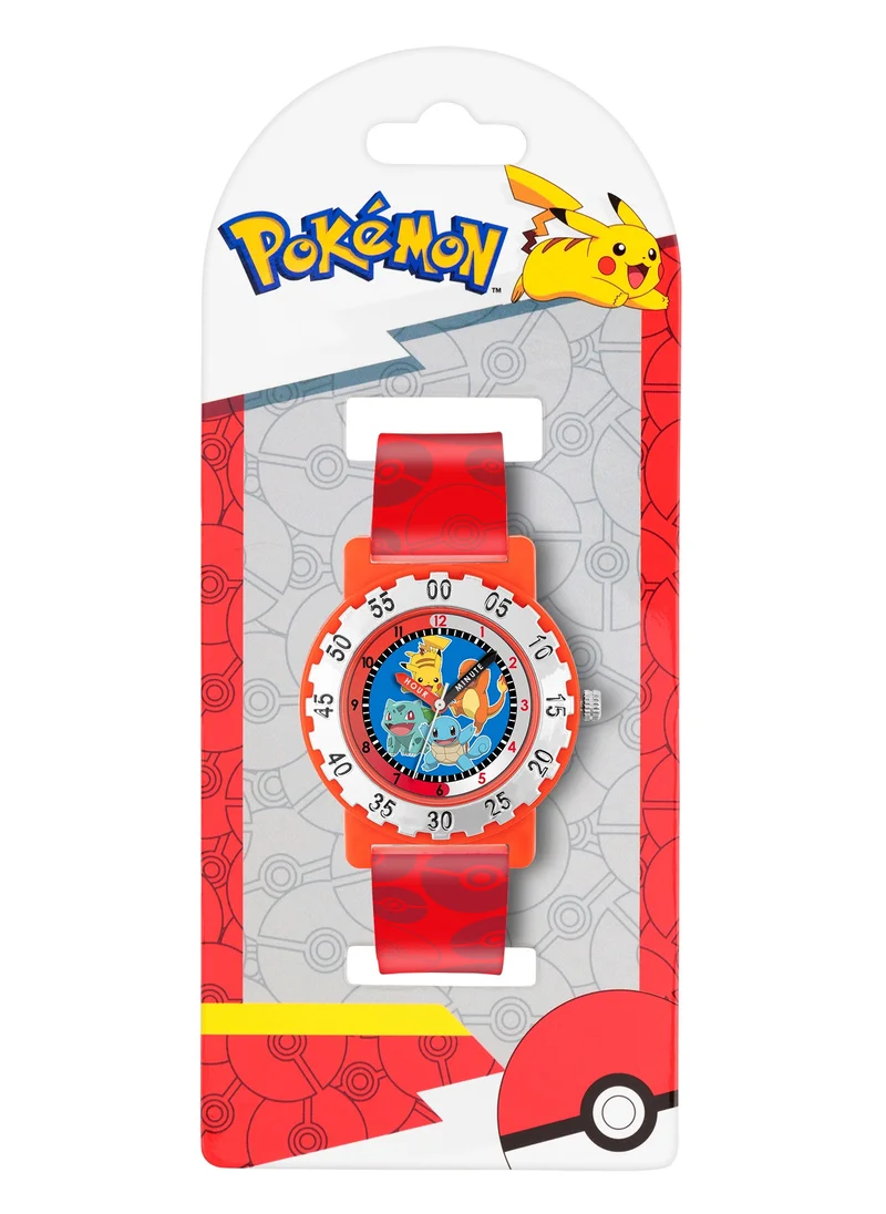 Pokemon Pokémon Red Strap Character Dial Time Teacher Boys Watch - POK4194