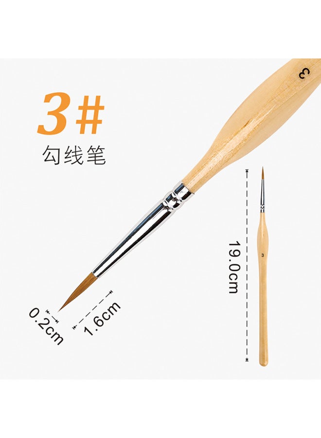 Nine Extremely Three-sided Drawing Pen Watercolor Gouache Brushwork Outline Tracing Pen Drawing Surface-drawing Photo Pen Extra Traditional Chinese Painting Hand-painted - Image 1