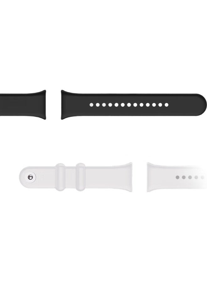 Bkayp Silicone Wristband With Metal Buckle For Xiaomi Mi Band 8 Pro/9 Pro, Sport Unisex Loop Strap For Xiaomi Mi Band 8 Pro/9 Pro [Black] - Image 1