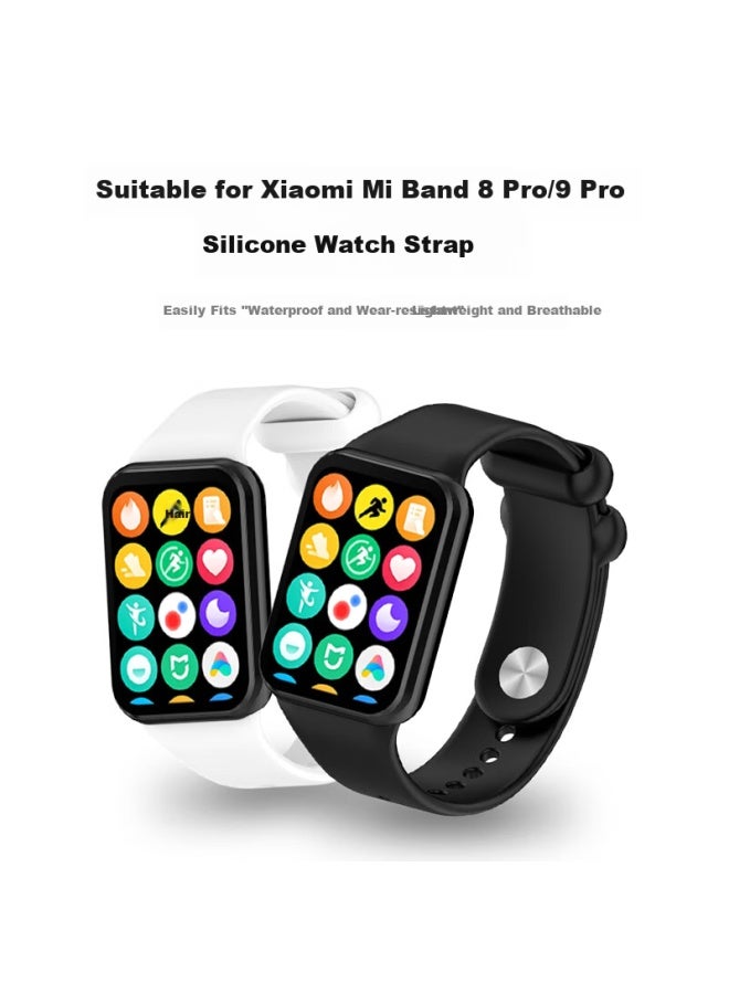 Bkayp سوار سيليكون مع مشبك معدني لـ Xiaomi Mi Band 8 Pro/9 Pro، حزام حلقة رياضي للجنسين لـ Xiaomi Mi Band 8 Pro/9 Pro - Image 2