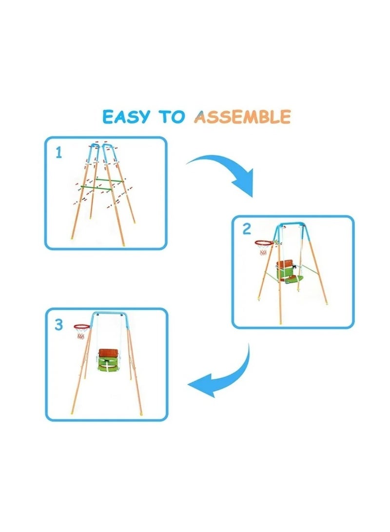 Swing Product 2 in 1 Swing Basketball Combination Swing Playset for Children Kids - Image 3