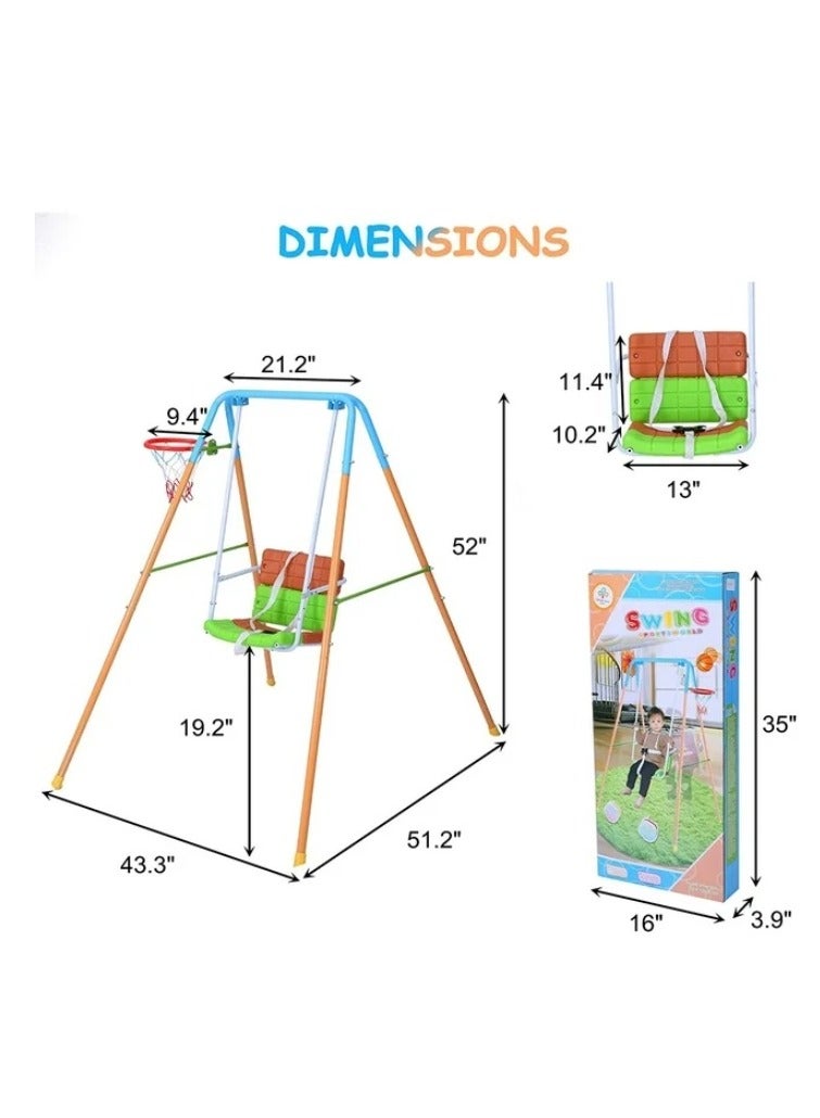 Swing Product 2 in 1 Swing Basketball Combination Swing Playset for Children Kids - Image 4