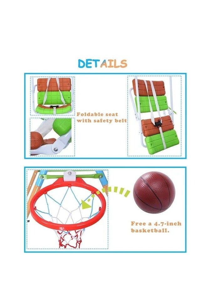 Swing Product 2 in 1 Swing Basketball Combination Swing Playset for Children Kids - Image 2