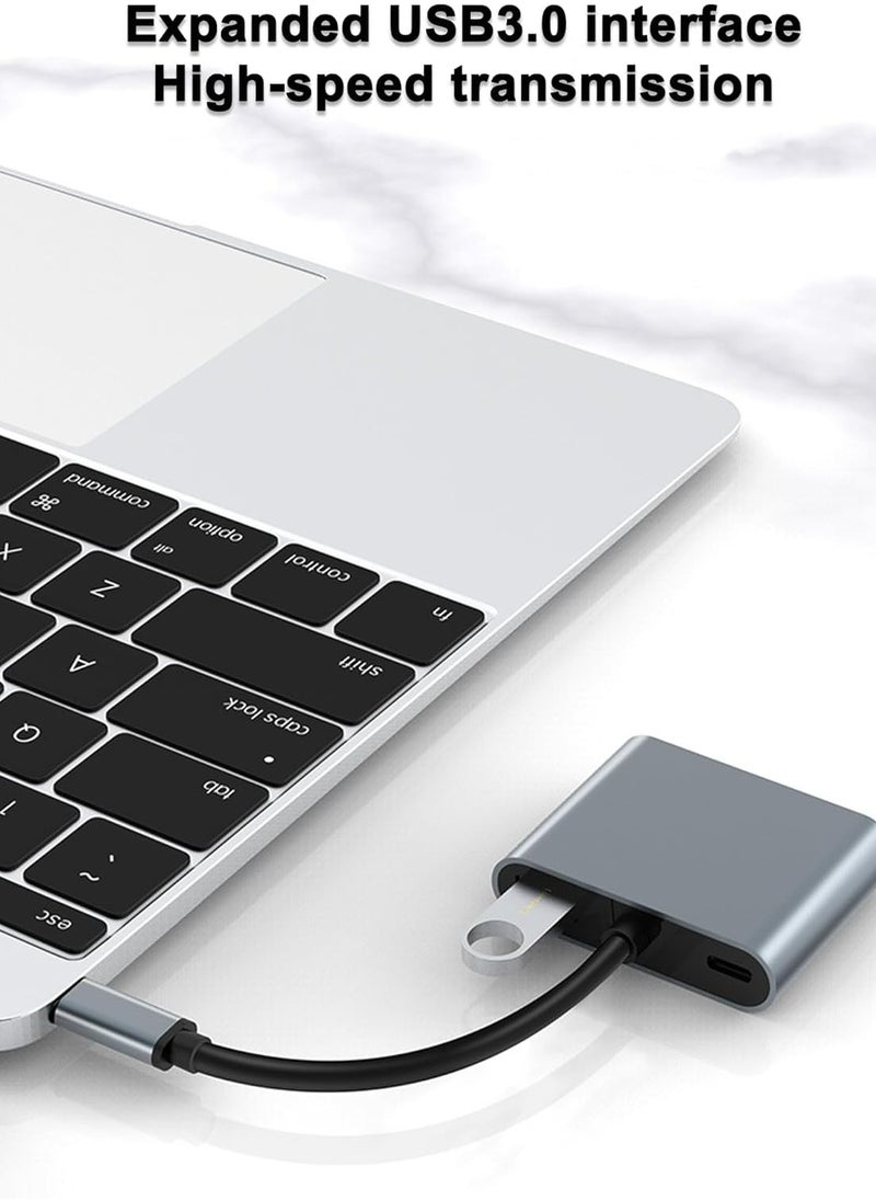 Oasisgalore - USB C to Dual HDMI Splitter, 2-Monitor Display Adapter, Type C HDMI Hub for Laptops, Compatible with Thunderbolt - Image 1