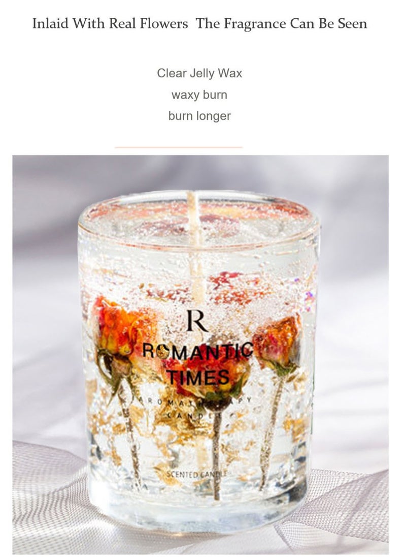 ROMANTIC TIMES Real Flower Jelly Scented Candle  - Image 4