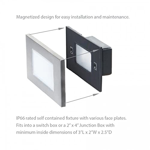 WAC Lighting WAC Landscape Lighting, LEDme 120V LED Horizontal Ledge Indoor and Outdoor Step and Wall Light 3000K Built-in LED in Black - Image 2