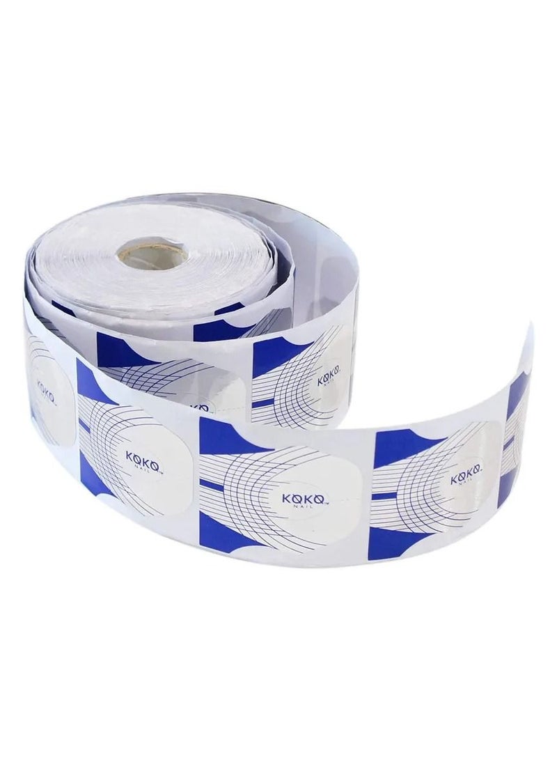 500 Pcs Acrylic Nail Forms, Silver Horseshoe Nail Extension Tips Guide Stickers