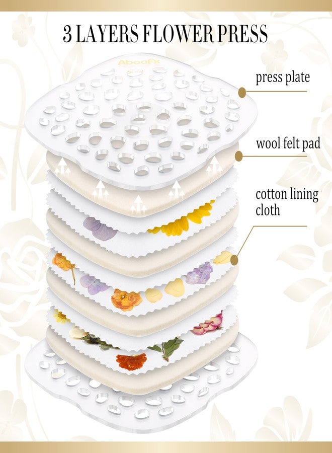 Aboofx Microwave Flower Press Kit,6.3"x6.3" 3 Layers Quick Dry Flower Pressing with Washable Cloth for Pressed Flowers&Plant for DIY Art Craft Lovers,Beginners,Flowers Drying,Vibrant Color Retention - Image 2