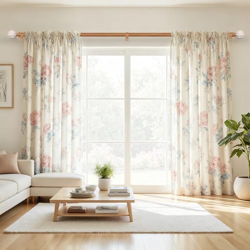 GEEBOBO 2 Pack Wood Boho Curtain Rod, Decorative Curtain Rods for Windows 28 to 48 Inch, 1 Inch Heavy Duty Wooden Drapery Rods for Bedroom, Living Room (30"-60",2 Pack) - Image 2