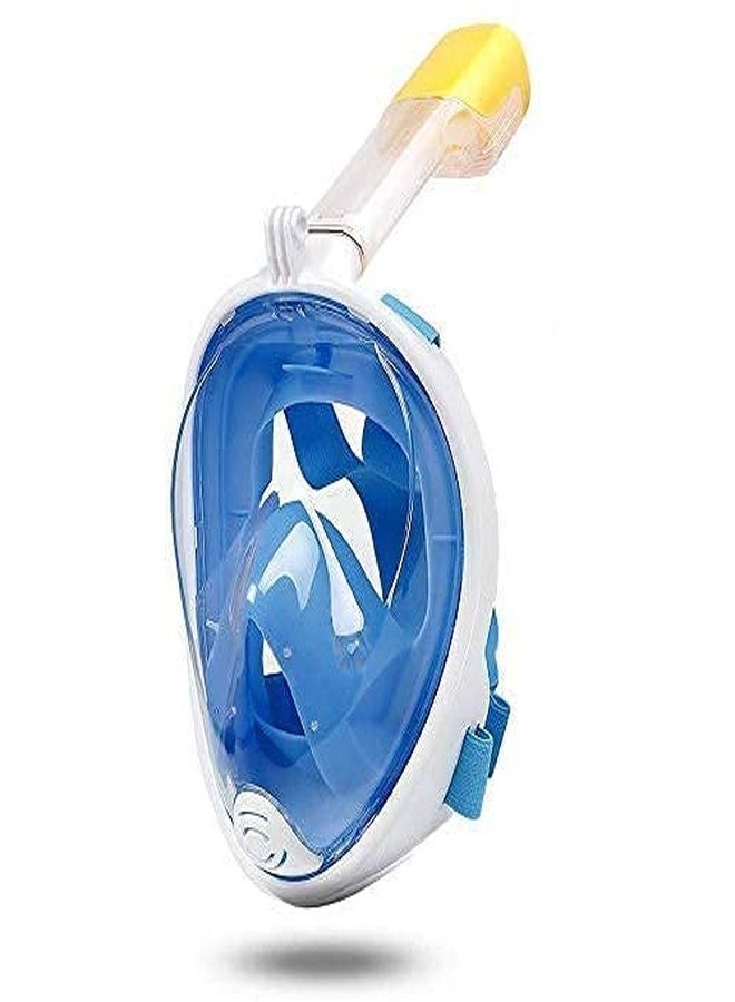 olpad Premium Full Face Snorkeling Mask for Natural Breathing & Clear Vision, Integrated Dry Snorkel, Action Camera Mount, Ear Plugs & Mesh Pouch, Perfect for Underwater Exploration (Blue-S/M) - Image 4