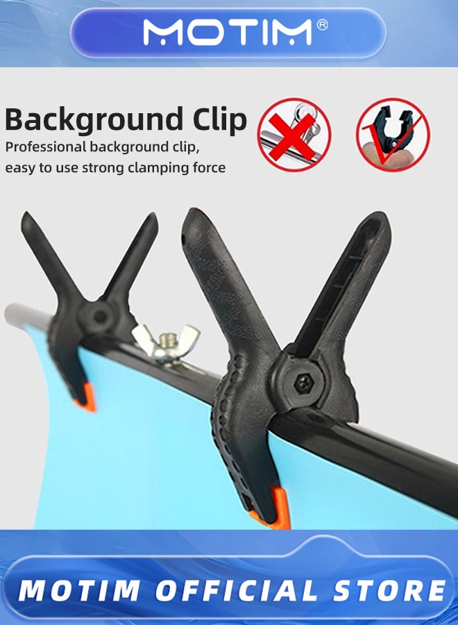 Motim T-Shaped Background Backdrop Support Stand Kit 2m Tall Adjustable Tripod Stand & 1.5m Wide Crossbars with 6 Spring Clamps & 1 Carrying Bag for Studio & Photo & Video & Photography - Image 2