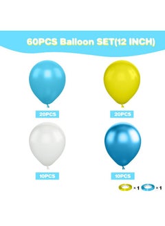 Sowide Yellow Blue Clear Balloon, 60 Pcs 12 Inches Metallic Blue Sponge Theme Balloons For Kids Cartoon Sponge Party Decorations Birthday Balloons Baby Shower Engagement Party Supplies  - Image 2
