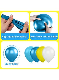 Sowide Yellow Blue Clear Balloon, 60 Pcs 12 Inches Metallic Blue Sponge Theme Balloons For Kids Cartoon Sponge Party Decorations Birthday Balloons Baby Shower Engagement Party Supplies  - Image 3