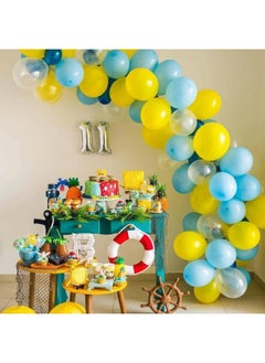 Sowide Yellow Blue Clear Balloon, 60 Pcs 12 Inches Metallic Blue Sponge Theme Balloons For Kids Cartoon Sponge Party Decorations Birthday Balloons Baby Shower Engagement Party Supplies  - Image 5