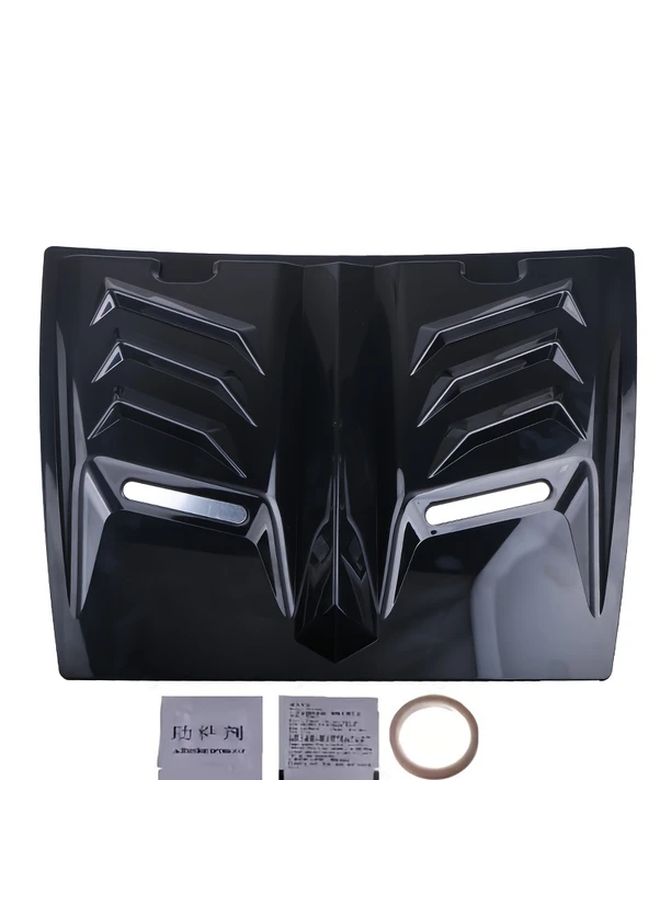 Black Plastic Car Engine Hood Ventilation Cover Slotted Air Intake Grille for Truck - Image 3