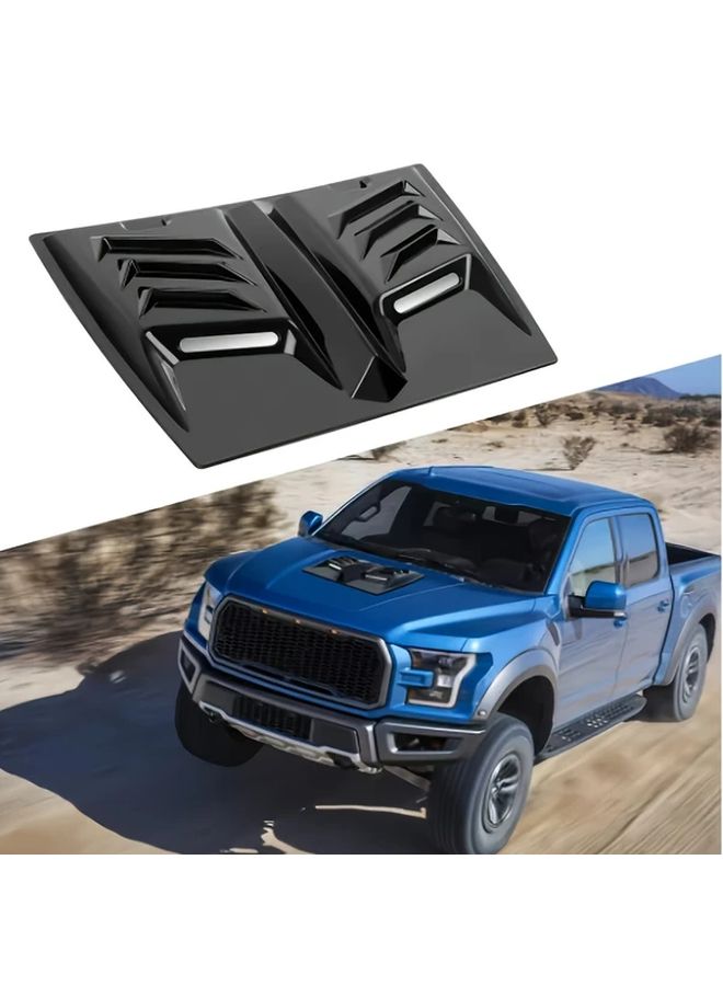 Black Plastic Car Engine Hood Ventilation Cover Slotted Air Intake Grille for Truck - Image 1