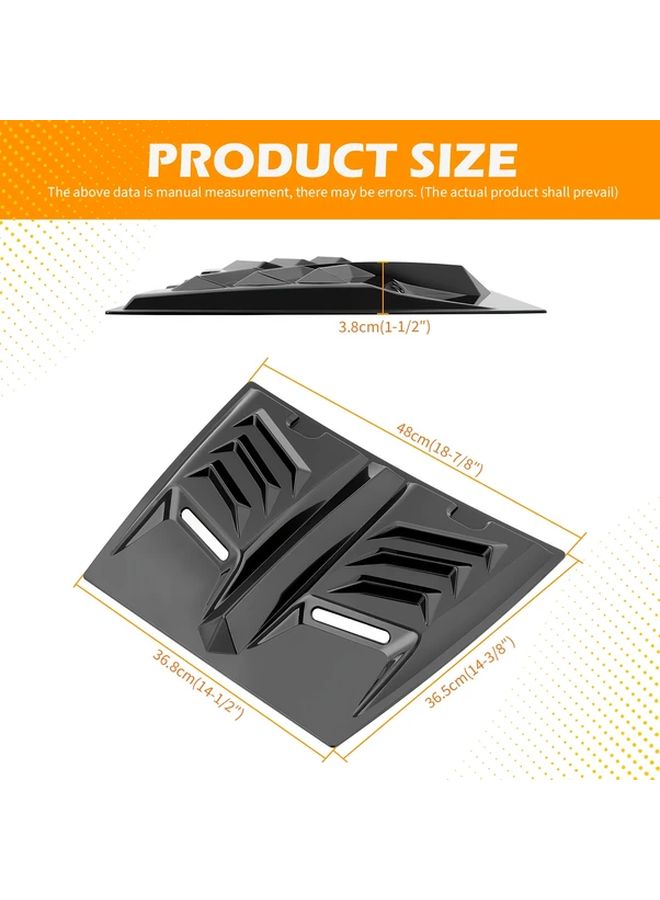 Black Plastic Car Engine Hood Ventilation Cover Slotted Air Intake Grille for Truck - Image 2