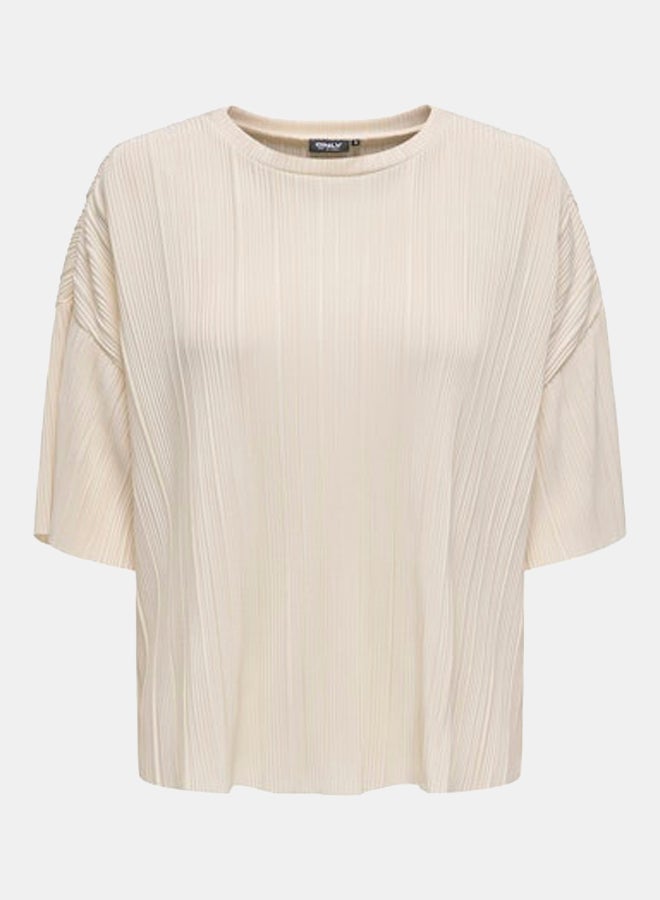 ONLY Women Short Sleeve Plisse Top - Image 1
