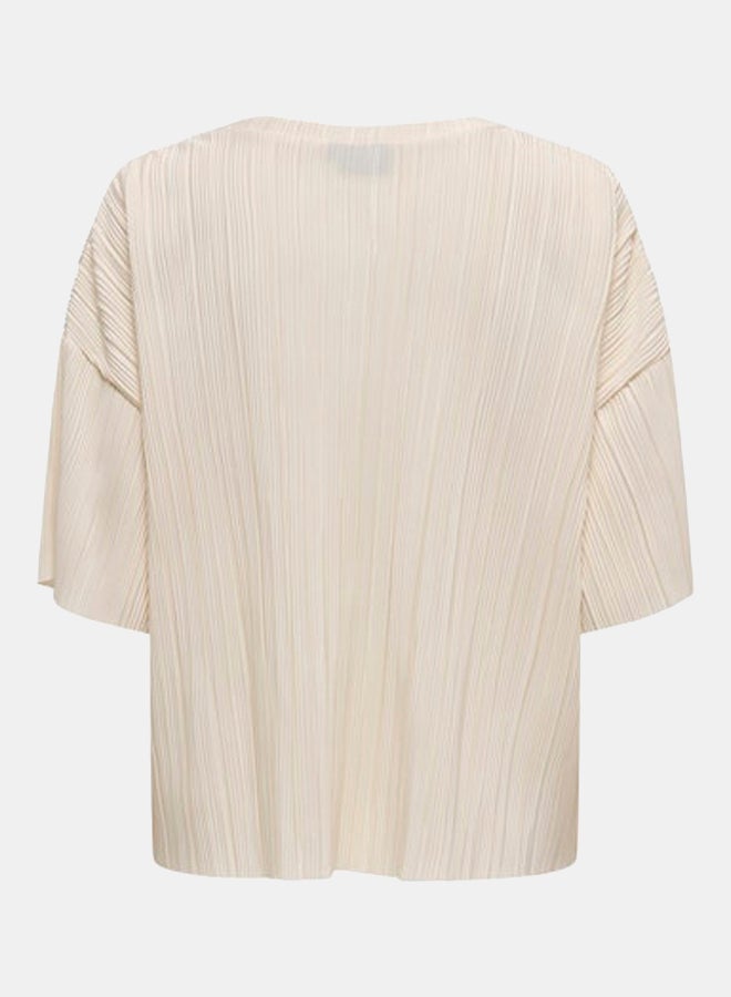 ONLY Women Short Sleeve Plisse Top - Image 2
