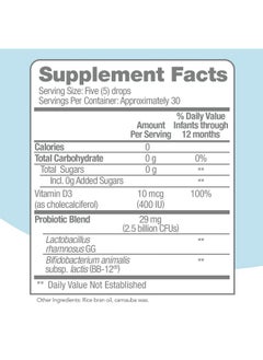 Culturelle Culturelle Baby Probiotic Drops + Vitamin D, Immune & Digestive Health Support for Babies, Infants & Newborns 0-12 Months, 30 Day Supply, Gluten Free & Non-GMO, 9ml  - Image 3