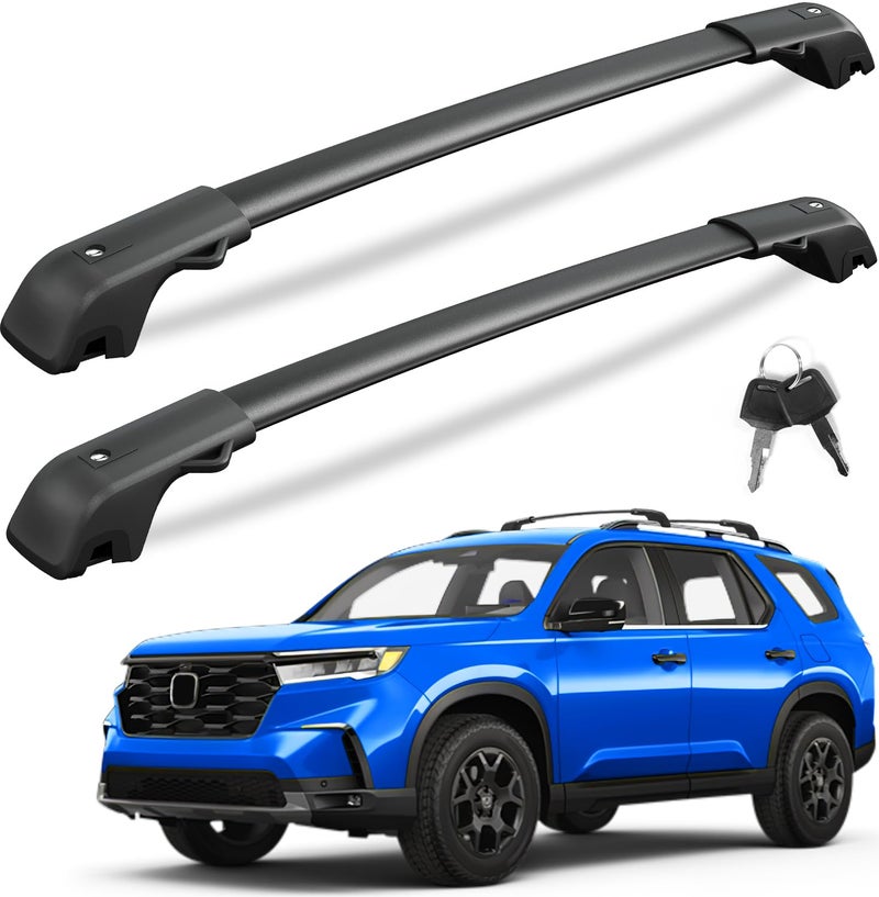 KINGGERI 300lbs Lockable Roof Rack Cross Bars Compatible with Honda Pilot 20232026 Sport TrailSport Touring Elite with Raised Rails Aluminum Crossbars Rooftop Racks Carrier - Image 3