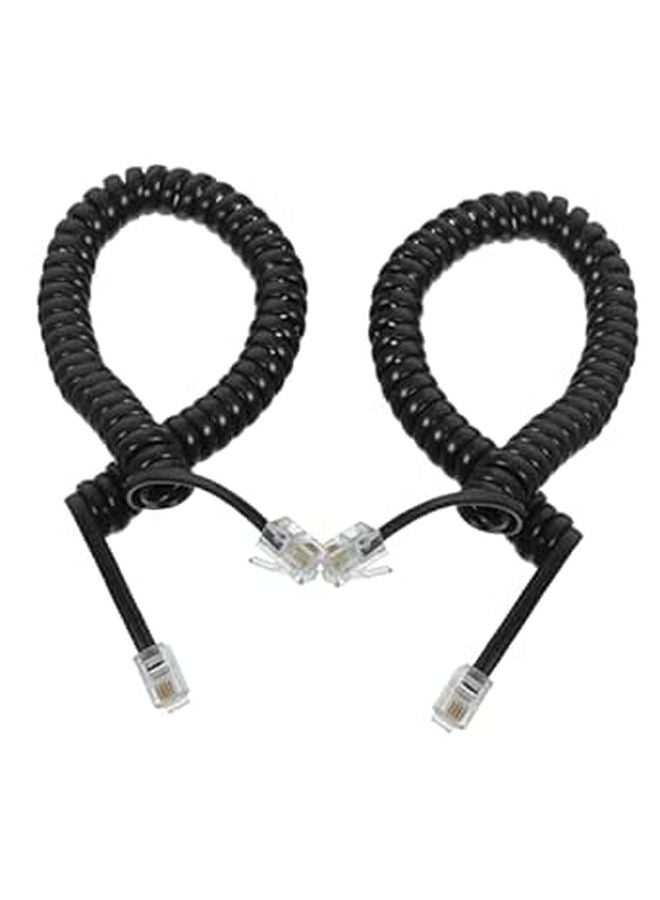 Retractable Coiled Telephone Cord For Landline 2 Pack Sturdy Material - Image 1