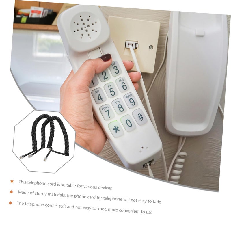 Retractable Coiled Telephone Cord For Landline 2 Pack Sturdy Material - Image 4