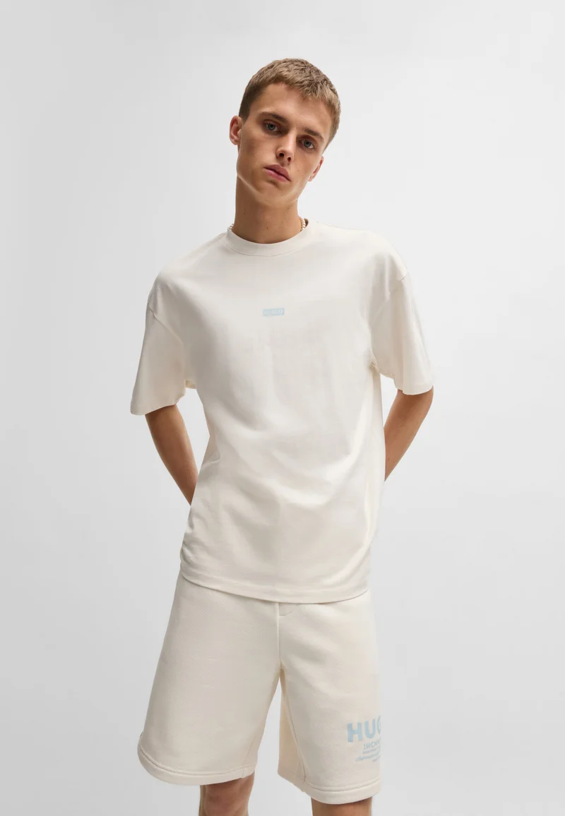 HUGO Cotton-jersey T-shirt with new-season logo story