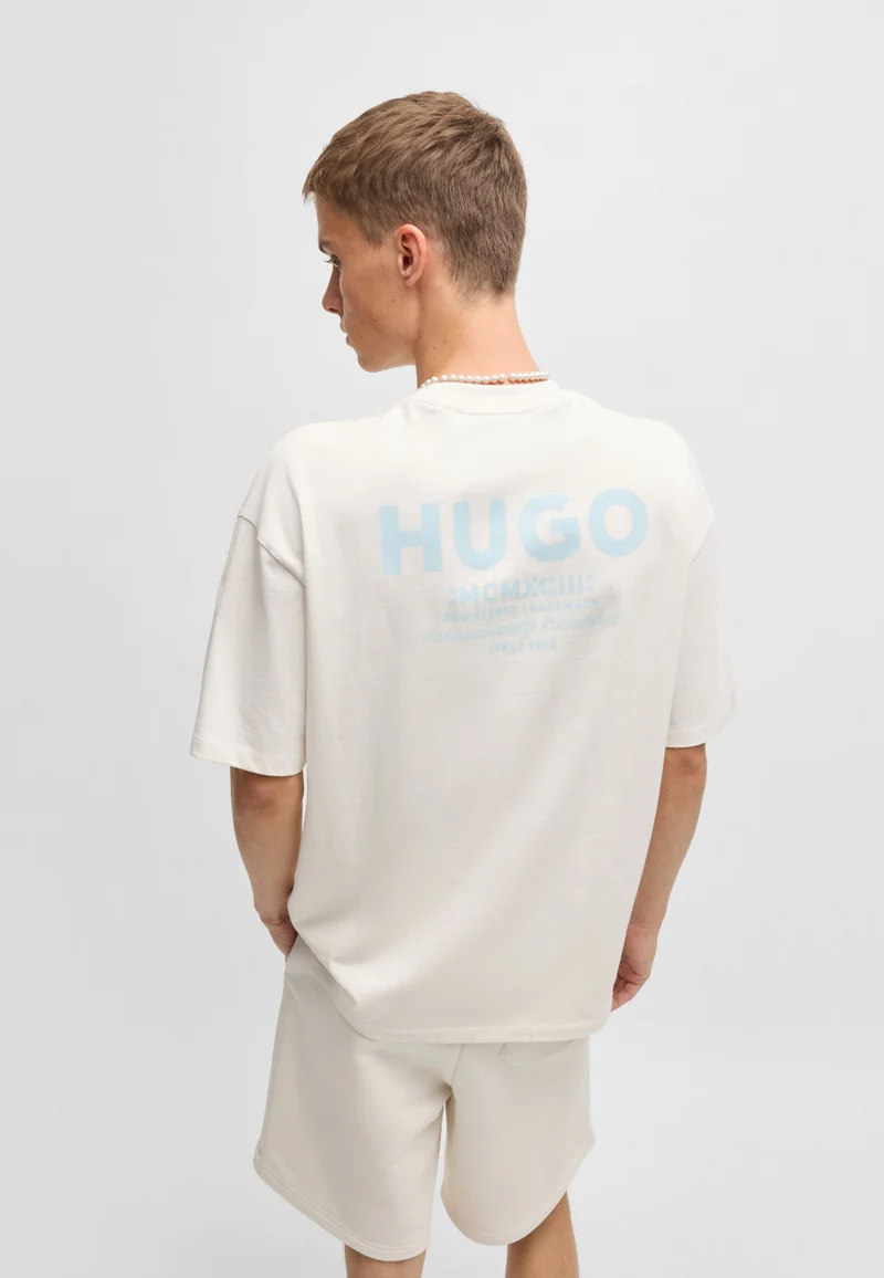 HUGO Cotton-jersey T-shirt with new-season logo story