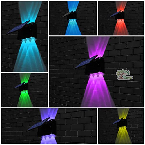 Epyz Solar Wall Light Outdoor UP & Down Waterproof Garden Decoration Wall Lamps Step Street Small Night Lamp Garden Lighting Fence Courtyard Decor 6 LED [ Multicolor, Pack of 1 ] - Image 5