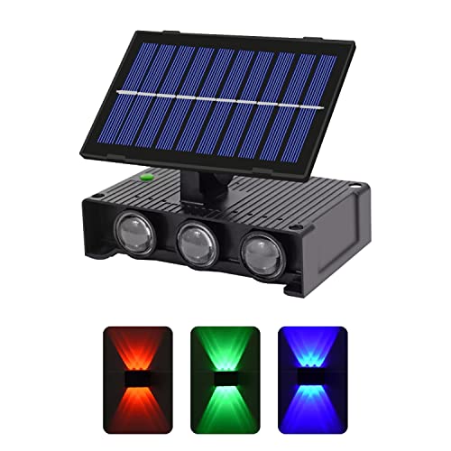 Epyz Solar Wall Light Outdoor UP & Down Waterproof Garden Decoration Wall Lamps Step Street Small Night Lamp Garden Lighting Fence Courtyard Decor 6 LED [ Multicolor, Pack of 1 ] - Image 1