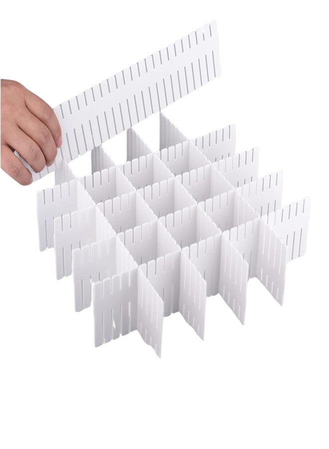 TP Incorp Adjustable Drawer Divider Set for Home and Office Organization. Customizable, Interlocking Design for Clutter-Free Storage in Drawers and cabinets (WHITE, SET OF 16) - Image 1