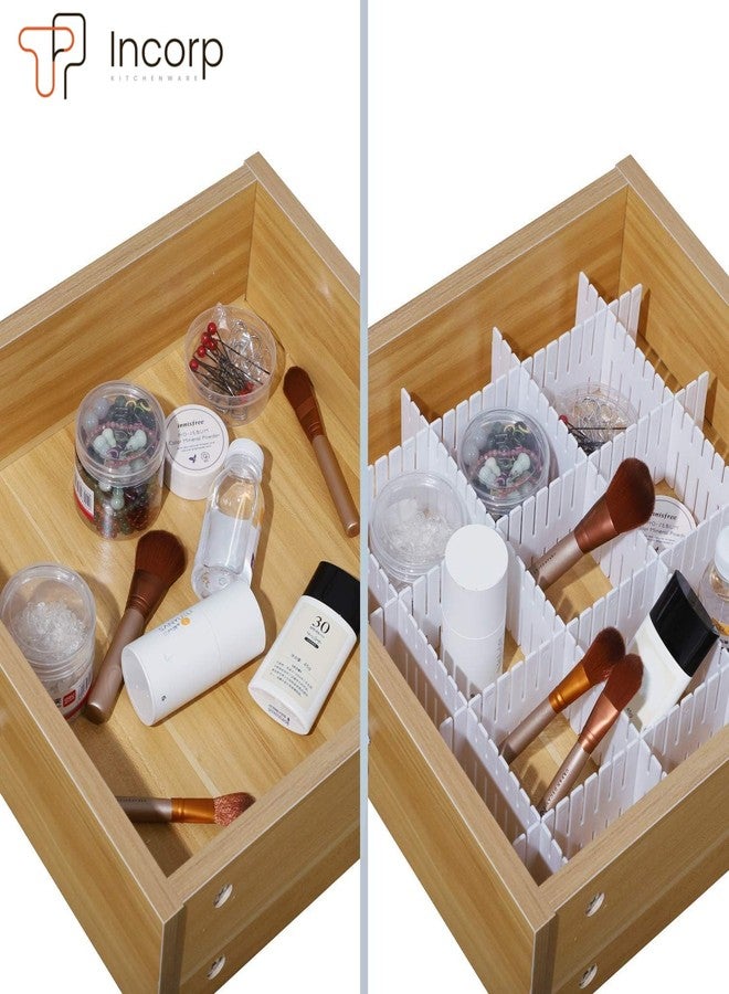 TP Incorp Adjustable Drawer Divider Set for Home and Office Organization. Customizable, Interlocking Design for Clutter-Free Storage in Drawers and cabinets (WHITE, SET OF 16) - Image 5