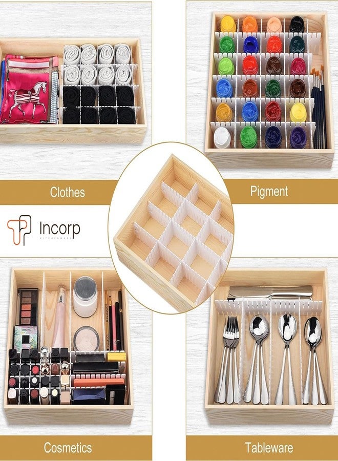 TP Incorp Adjustable Drawer Divider Set for Home and Office Organization. Customizable, Interlocking Design for Clutter-Free Storage in Drawers and cabinets (WHITE, SET OF 16) - Image 3