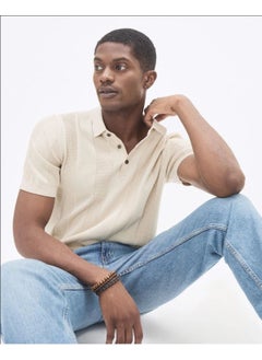 Cool Tarz Cool Style Men's Vertical Stripe 3 Button Polo Collar Short Sleeve Knitwear  - Image 1