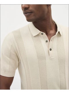 Cool Tarz Cool Style Men's Vertical Stripe 3 Button Polo Collar Short Sleeve Knitwear  - Image 4