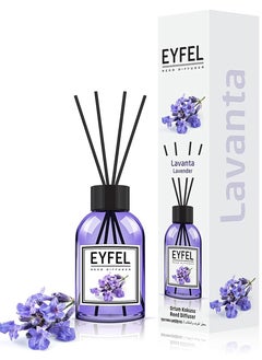 مجموعة معطر الجو برائحة اللافندر من – 120 مل عطر فاخر يدوم طويلاً مع عصي نشر أنيقة للمنازل، الحمامات، غرف المعيشة، المكاتب، المحلات والمعارض