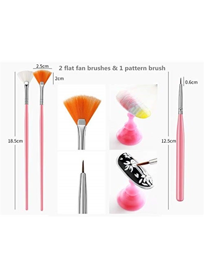 FULINJOY 20PCS Nail Art Design Tools, 15PCS Painting Brushes Set with 5PCS Dotting Pens - Image 5