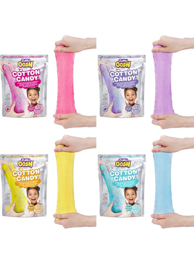 ZURU Oosh Oosh Cotton Candy Small Foil Bag 30G (4 Pack) By Zuru, Fluffy Slime, Stretch Slime, Grows 3000% In Size, Slime For Girls And Kids Multi - Image 1