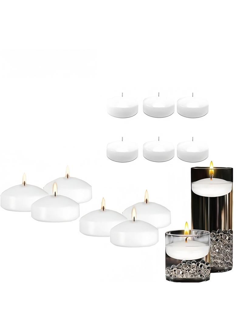 6 شموع عائمة، خالية من الدخان والرائحة، تحترق بشكل مستمر لمدة 5-6 ساعات، بيضاء، شموع عائمة، مناسبة لعيد الحب وحفلات الزفاف والعطلات وديكورات المنزل - Image 1