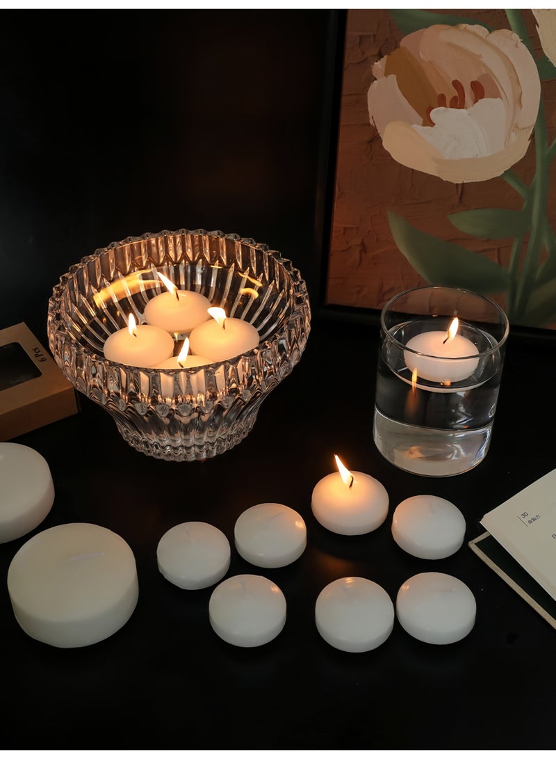 6 شموع عائمة، خالية من الدخان والرائحة، تحترق بشكل مستمر لمدة 5-6 ساعات، بيضاء، شموع عائمة، مناسبة لعيد الحب وحفلات الزفاف والعطلات وديكورات المنزل - Image 5