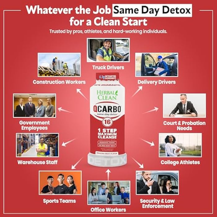 Herbal Clean Qcarbo16 Same-Day Detox Cleanse Drink (16 fl oz) - Dragon Fruit Flavor Full Body Cleanse* Detox Drink for Moderate Toxin Level*, Vitamin B2 and Vitamin B12 for Men & Women - Image 3